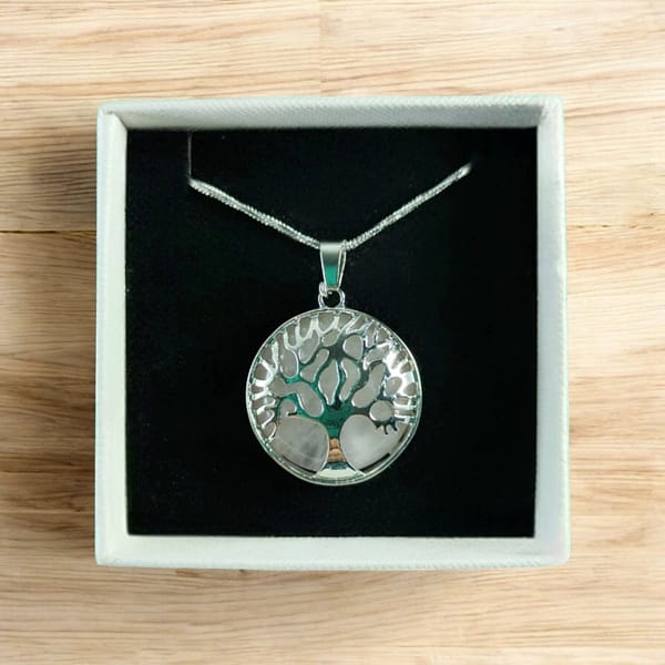 collar arbol de la vida cuarzo rosa
