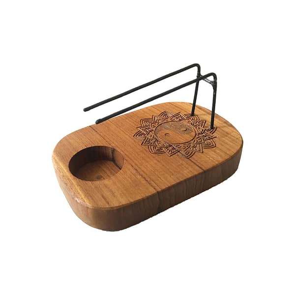 porta incienso madera